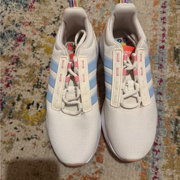 Adidas White and Light Blue Running Shoes - Picture 1 of 3